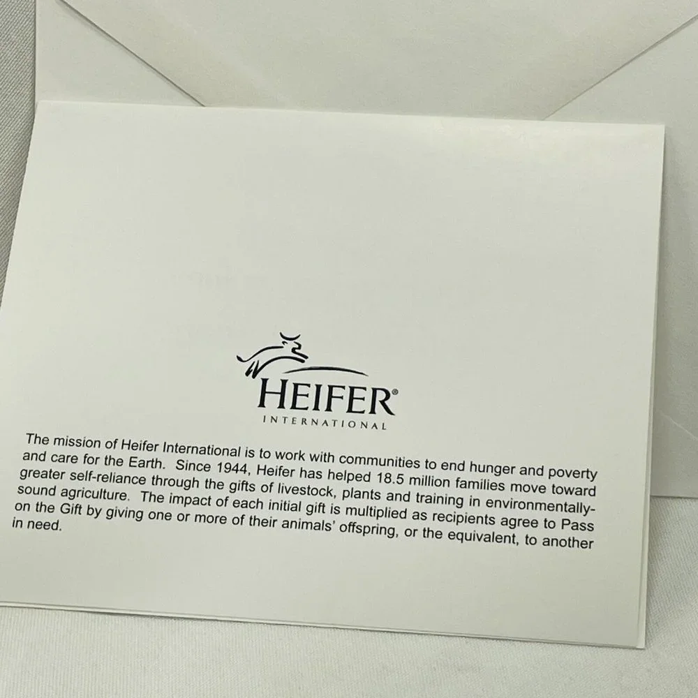 Laughing Pigs Christmas Card M Lederman 2013 envelope Single Heifer